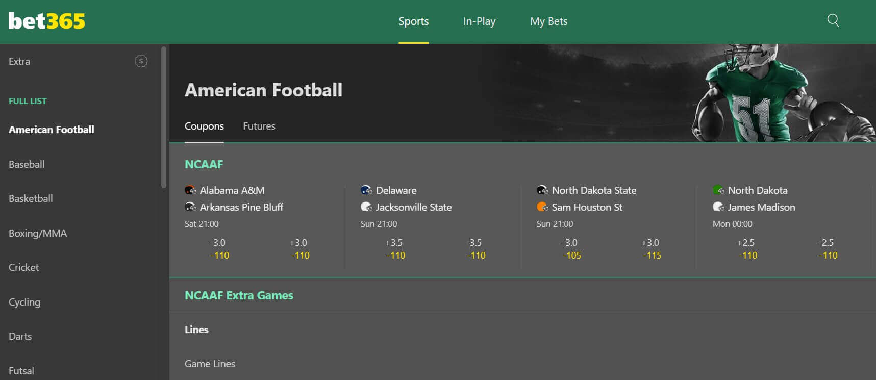 bet365 ny sports market