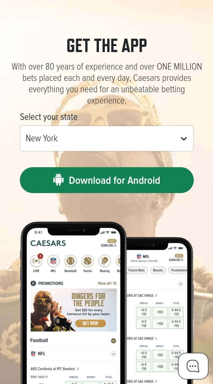 Caesars New York mobile app